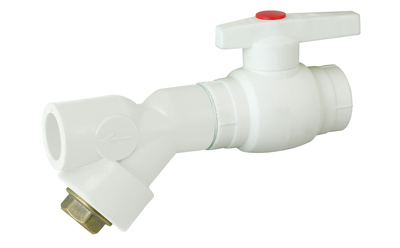Typ plastový guľový ventil s mosadzným jadrom a filtrom